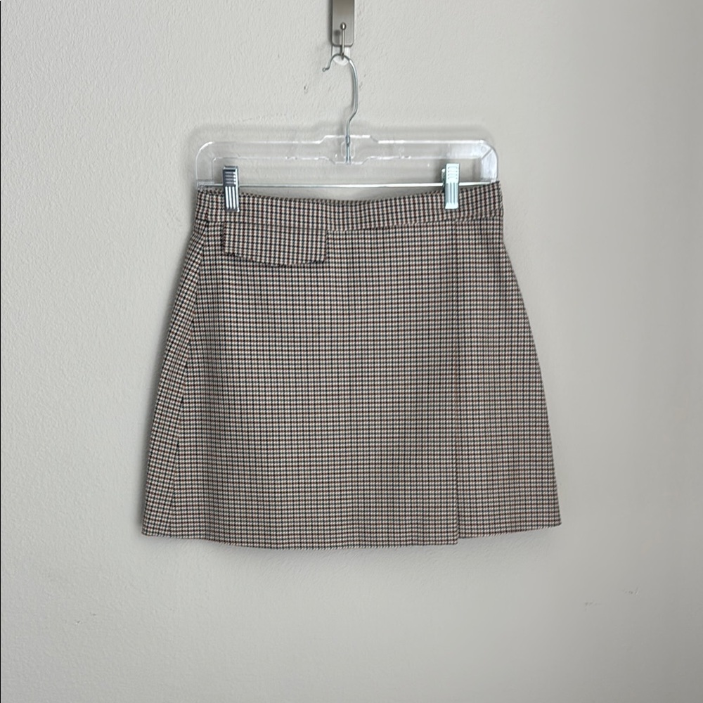 Theory Classic Tan Plaid Skirt